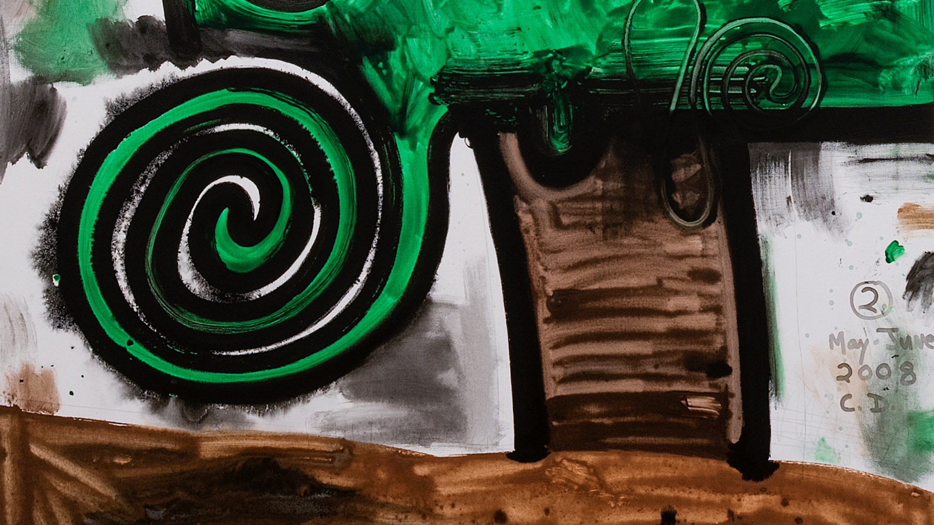 Obra Garden 2 (2008), de Carroll Dunham. Acervo de arte contemporânea do Inhotim
