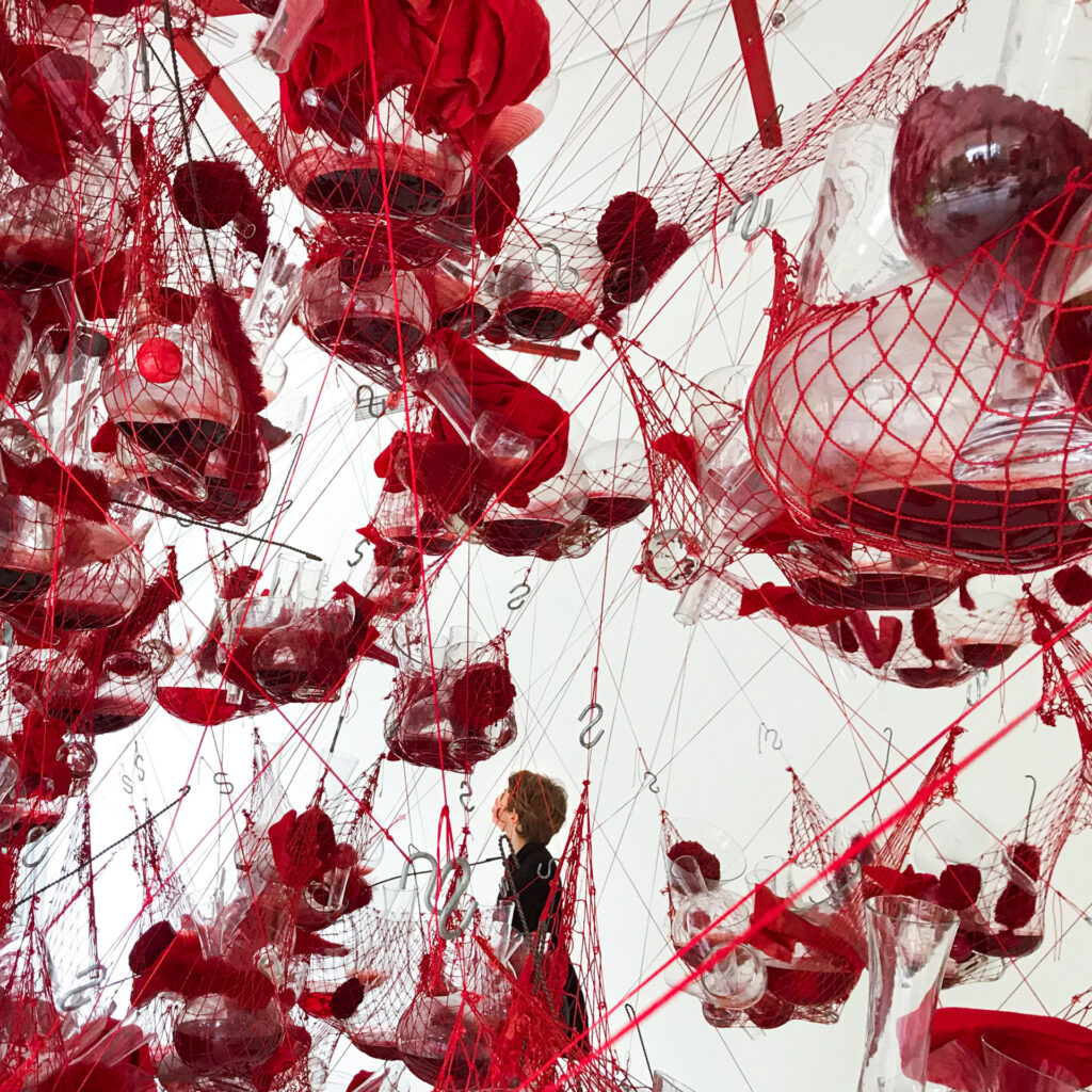 Obra True Rouge, 1997, de Tunga. Acervo de arte contemporânea do Inhotim.