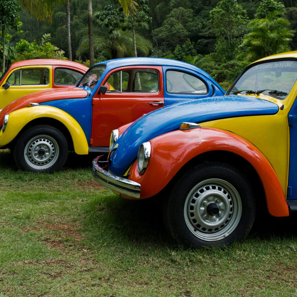 Jarbas Lopes, Troca-troca, 2002, [detalhe], 3 fuscas com aparelhagem de som, dimensões variáveis.  Foto: William Gomes.