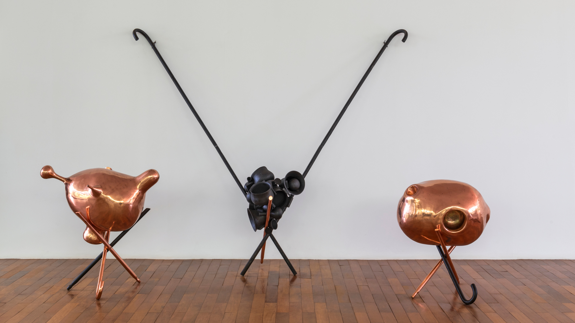 Obra A Bela e a Fera, 2001, de Tunga. Acervo de arte contemporânea Inhotim
