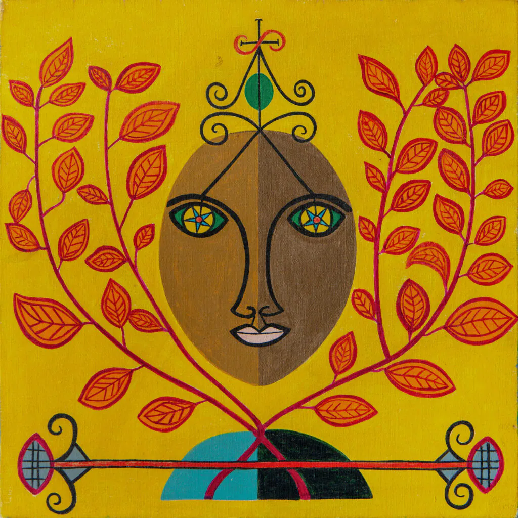 Abdias Nascimento, "Celebração a Legba", 1996, acrílica sobre tela. Coleção particular Ricardo Motta 