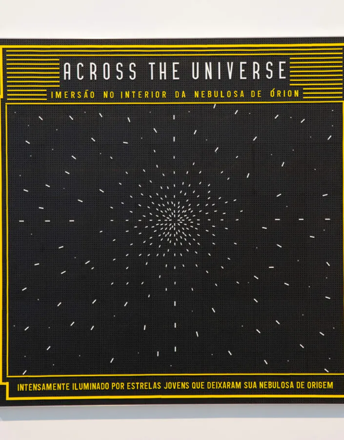 Rodrigo Matheus, "Across the Universe", da série Controles visuais, 2008, plástico, 105 x 105 cm. Em exposição na Galeria Fonte. Foto: Daniel Mansur