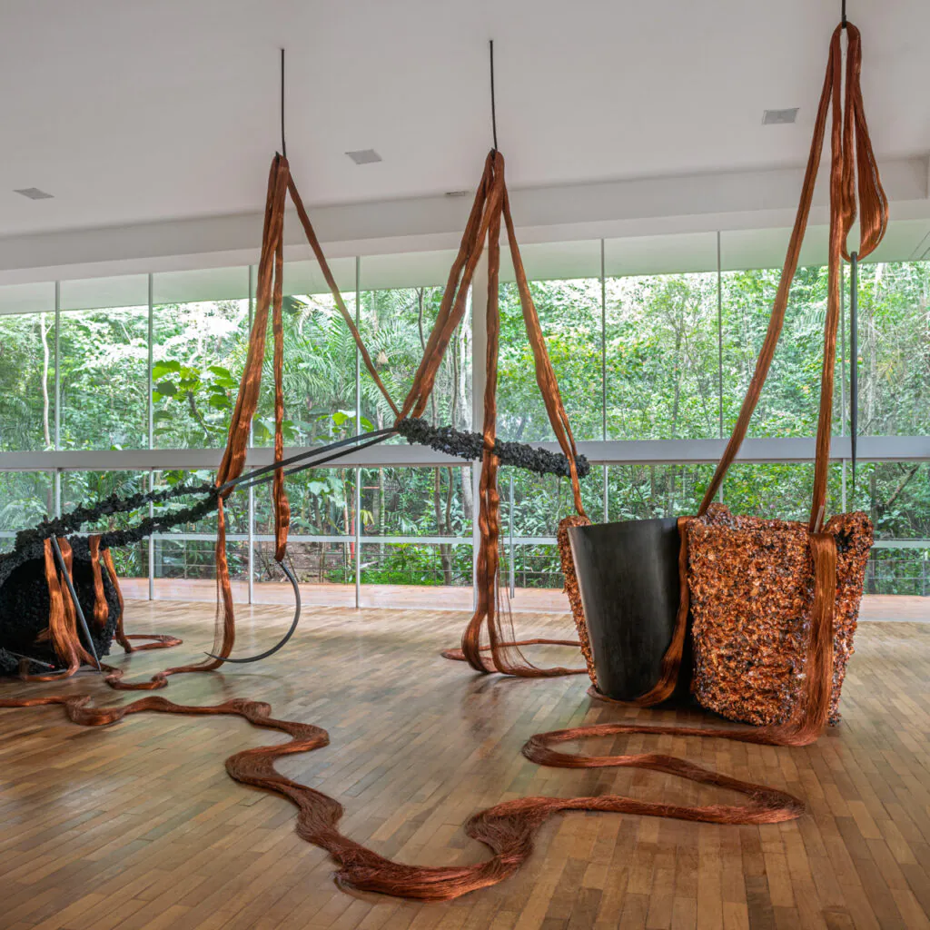 Obra Palíndromo Incesto, 1990-1992, de Tunga. Acervo de arte contemporânea Inhotim